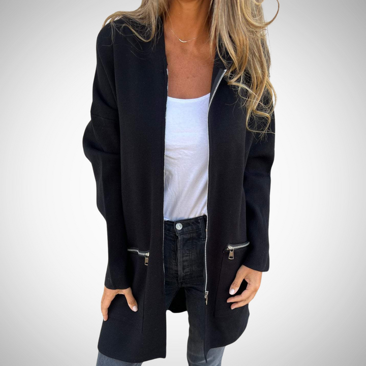 Drune | Langer Kapuzen Strickjacke