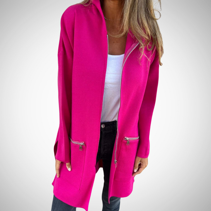 Drune | Langer Kapuzen Strickjacke