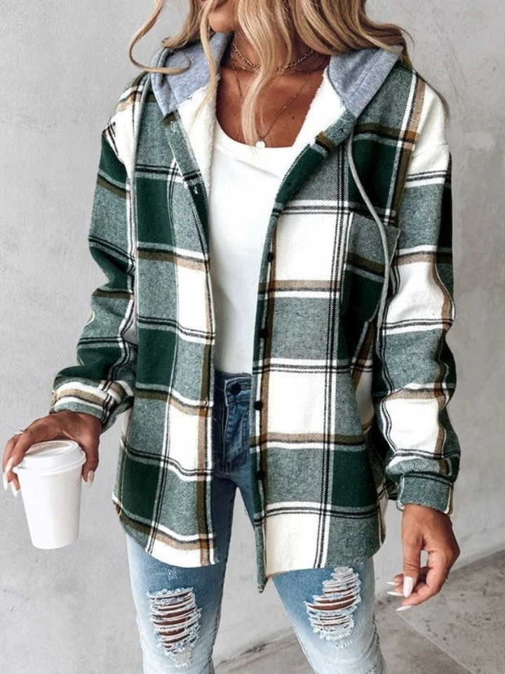 Drune | Stil klassischer karierten Hoodie für Damen