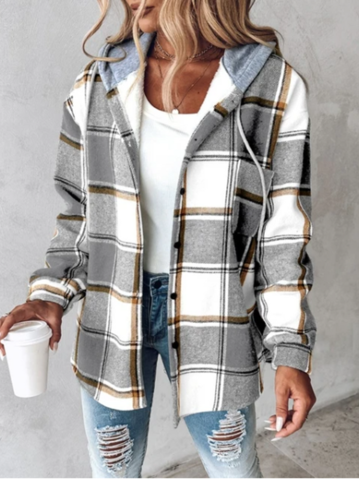 Drune | Stil klassischer karierten Hoodie für Damen