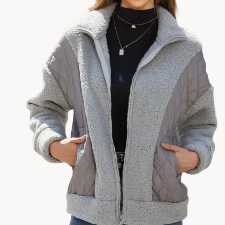 Drune | Kuschelige Steppjacke Aus Sherpa für Damen
