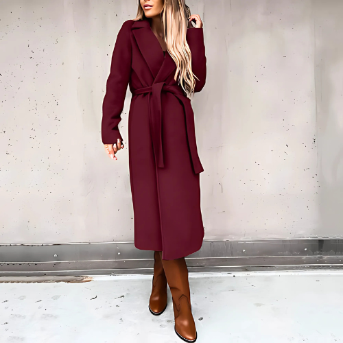 Drune | langer Wickelmantel - stilvolle Winteroberbekleidung für Damen