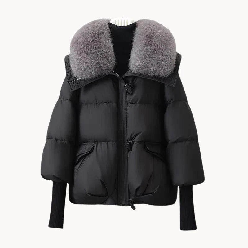 Drune | Glamouröse Daunenjacke mit Kunstpelzkragen für Damen