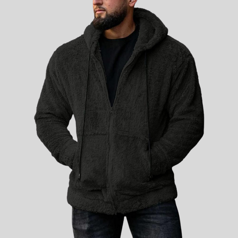 Drune | Kapuzenpullover Weiches Fleece Reißverschluss Lockerer Schnitt Mit Taschen