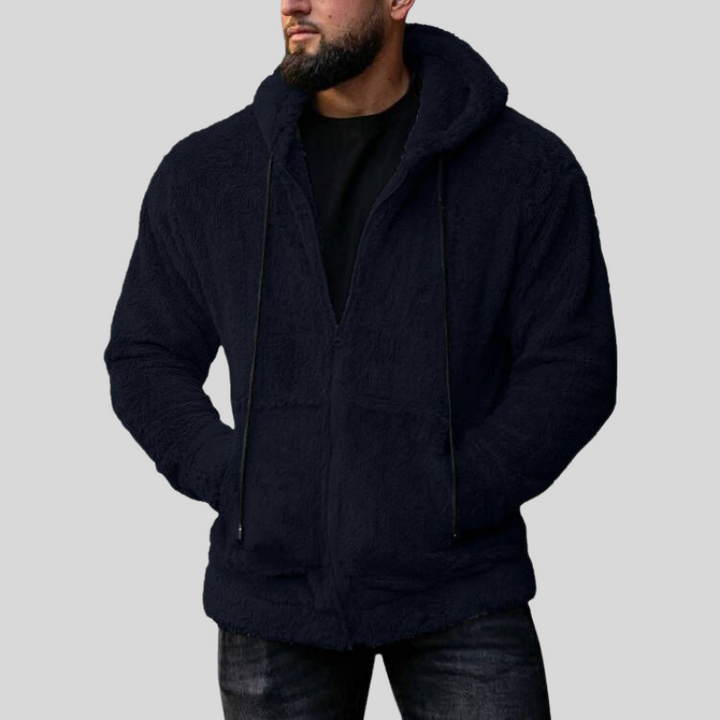 Drune | Kapuzenpullover Weiches Fleece Reißverschluss Lockerer Schnitt Mit Taschen