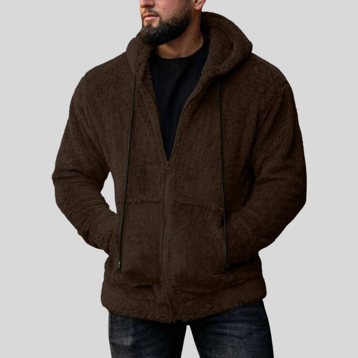 Drune | Kapuzenpullover Weiches Fleece Reißverschluss Lockerer Schnitt Mit Taschen