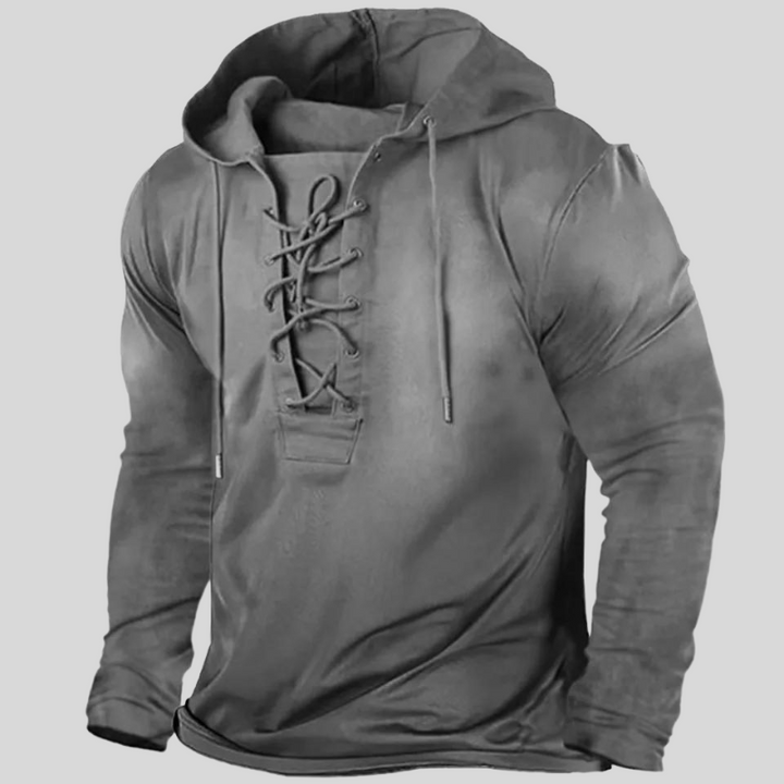 Drune | Langarm Lace up Strapazierfähig Und Rustikal Mit Vorderen Taschen