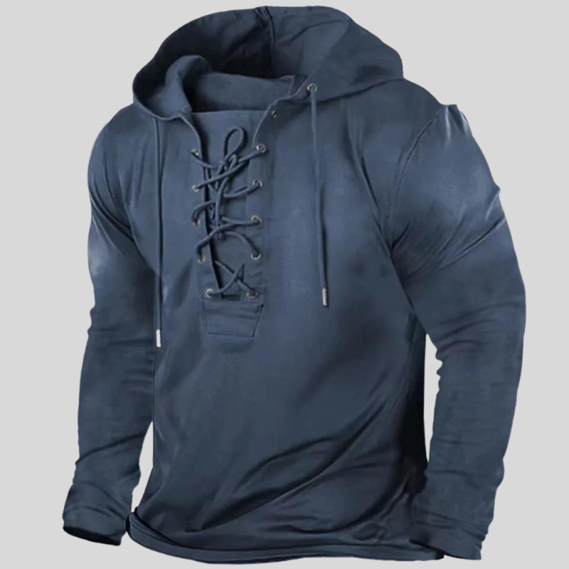 Drune | Langarm Lace up Strapazierfähig Und Rustikal Mit Vorderen Taschen