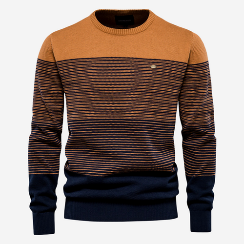Drune | Strickpullover mit Kontraststreifen Baumwollmischung Komfort und Stil