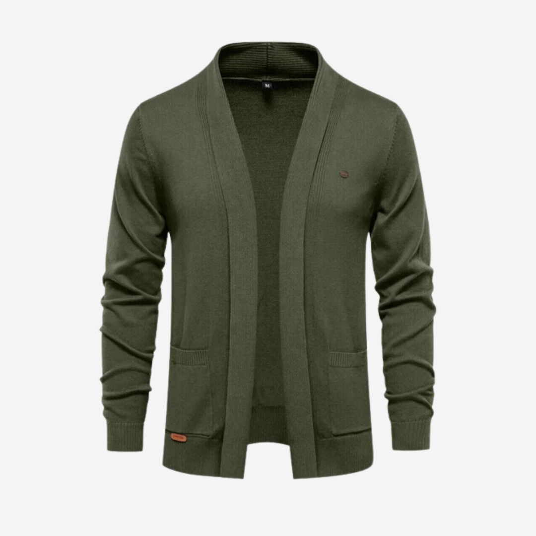 Drune | lässige Strickstrickjacke mit Kragen für Männer