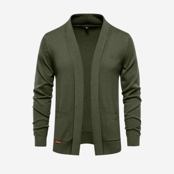 Drune | lässige Strickstrickjacke mit Kragen für Männer