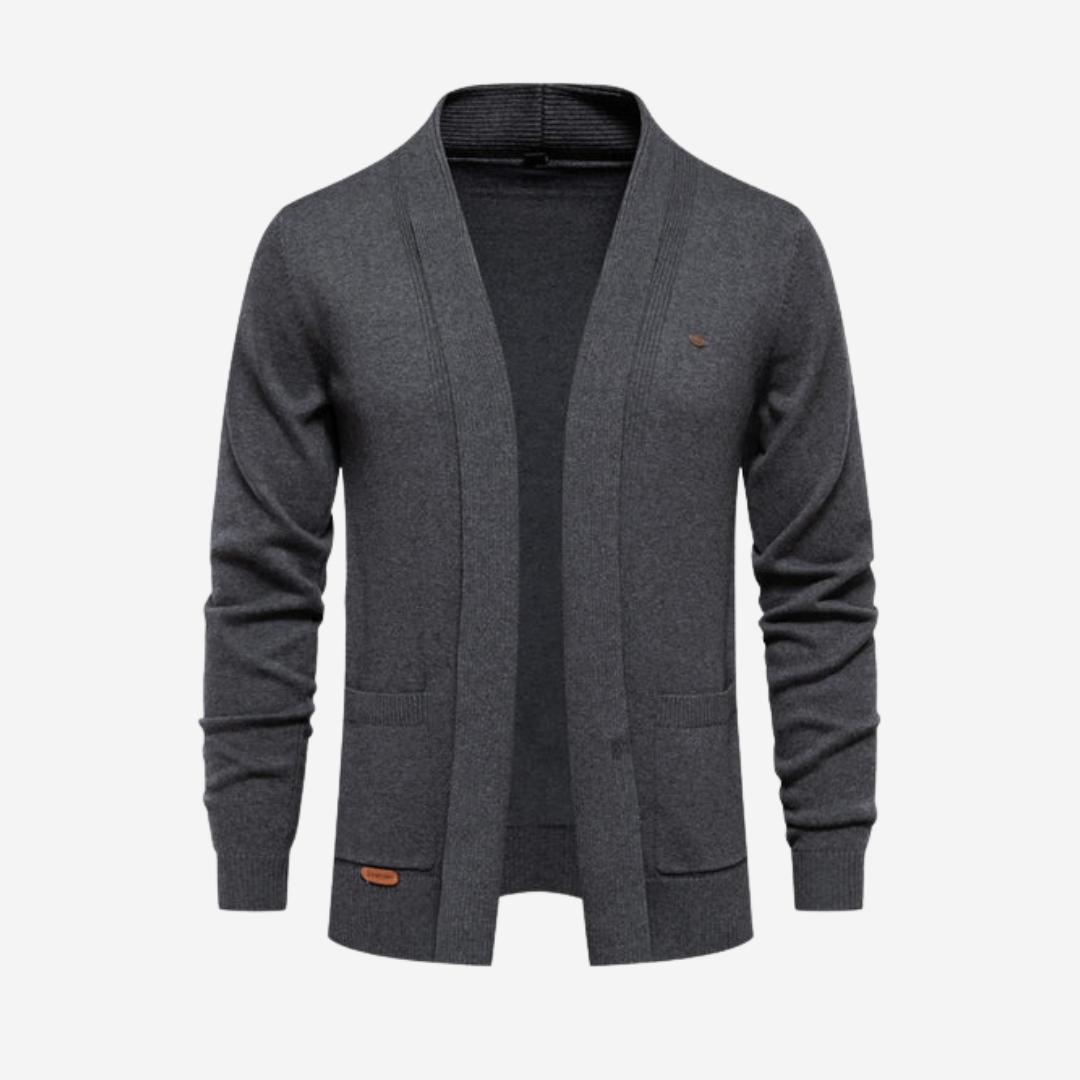 Drune | lässige Strickstrickjacke mit Kragen für Männer