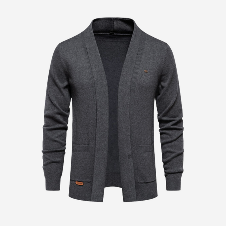 Drune | lässige Strickstrickjacke mit Kragen für Männer