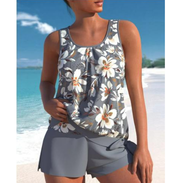 Drune | 2-Teiliges Tankini-Set Blumenmuster Damen Schwimmbekleidung