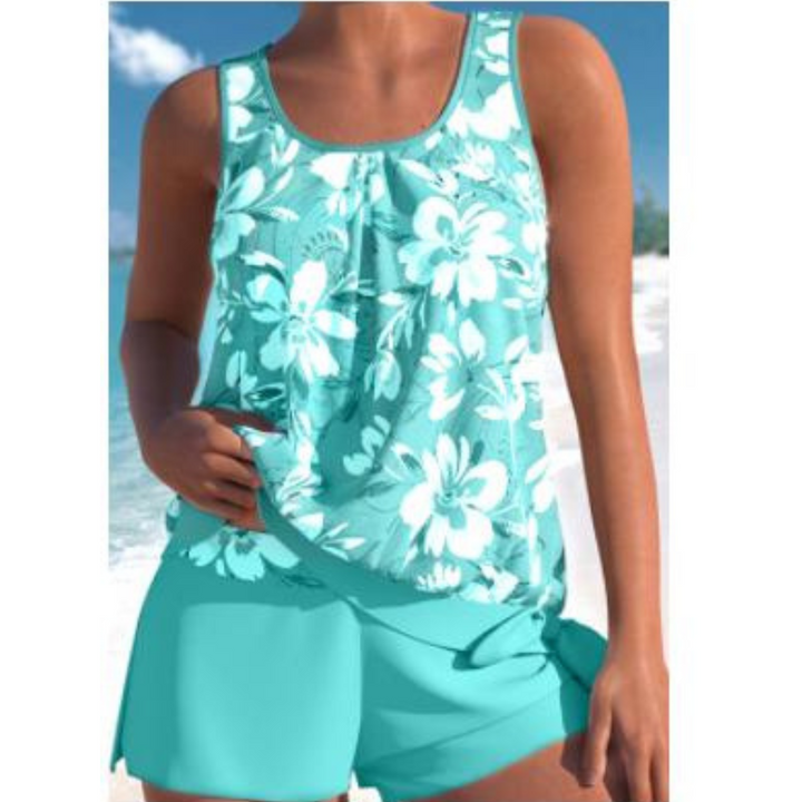 Drune | 2-Teiliges Tankini-Set Blumenmuster Damen Schwimmbekleidung