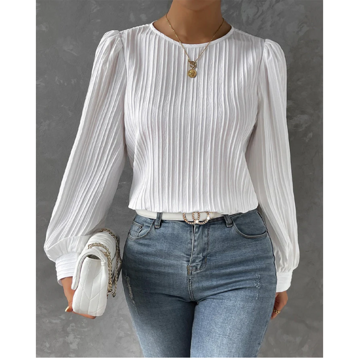 Drune | Bluse mit Strukturstrick Lange Ärmel Elegantes und Feminines Design
