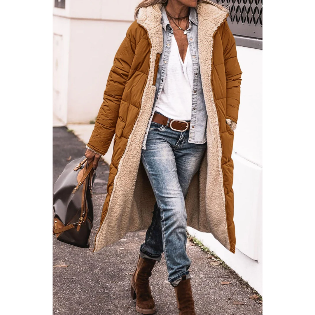 Drune | Gloria Damen Winter Puffer Trenchcoat Lang