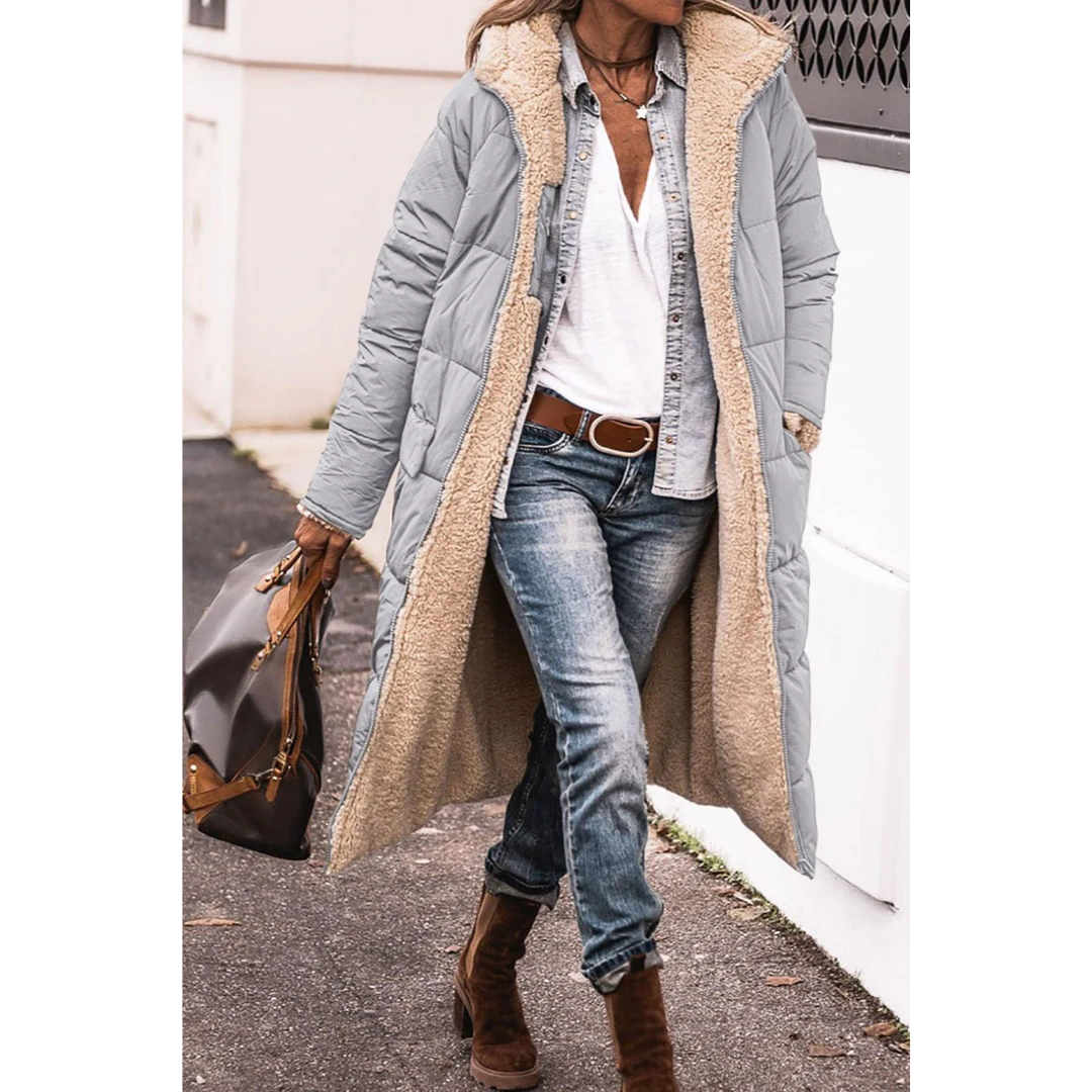 Drune | Gloria Damen Winter Puffer Trenchcoat Lang