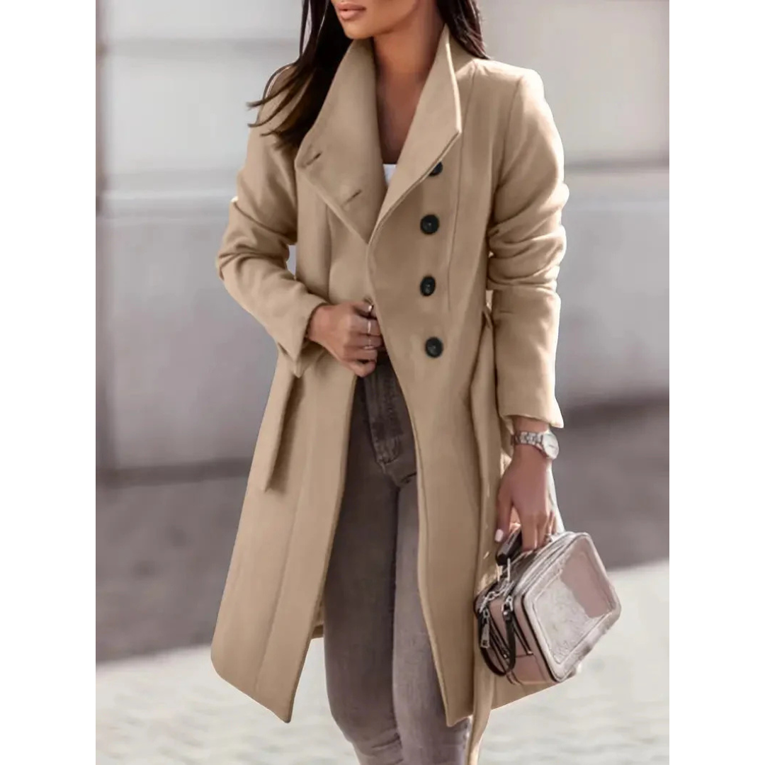 Drune | Damen Lange Warme Trench Mantel - Winter