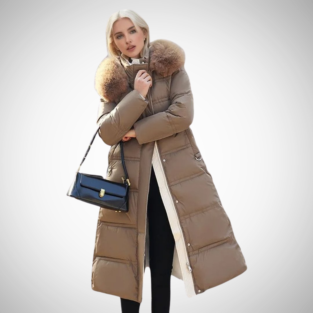 Drune | Lang Faux Fur Besatz Pufferjacke Für Damen