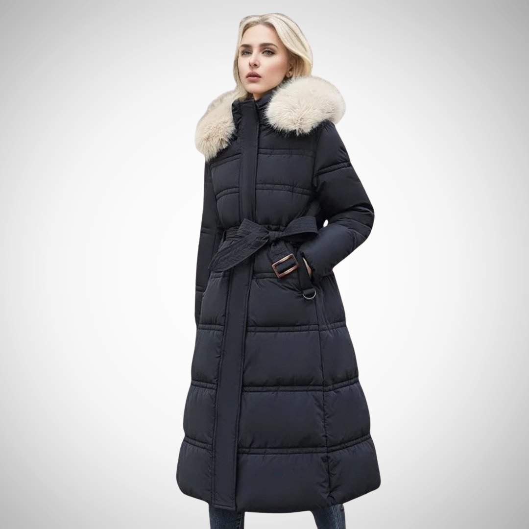 Drune | Lang Faux Fur Besatz Pufferjacke Für Damen