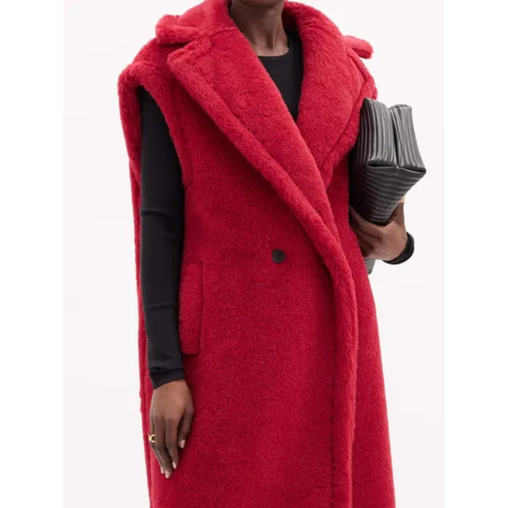 Drune | Damen Winter Teddy Mantel Ärmellos