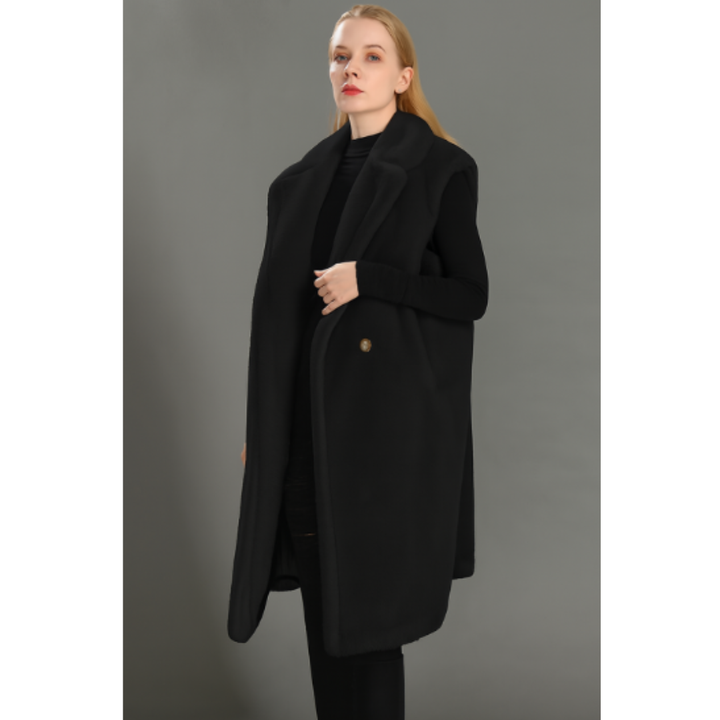 Drune | Damen Winter Teddy Mantel Ärmellos