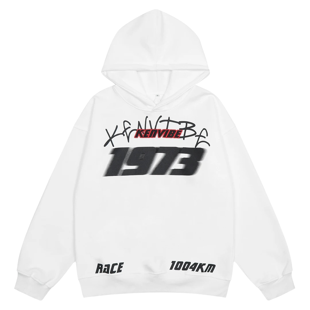 Drune Hoodie - Weinlese - Speed Druck Gestickt