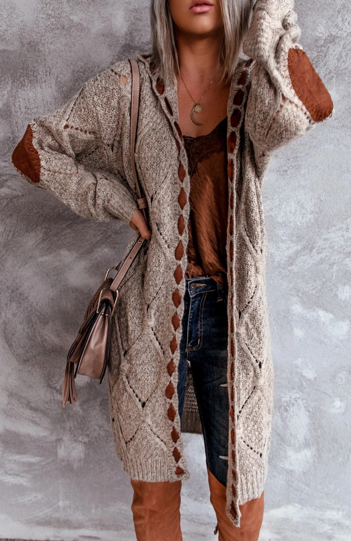 Drune | Stilvoller Damen Cardigan mit Verspielten Details und Langer Passform