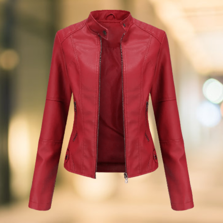 Drune | Elegante und schicke Lederjacke mit Stehkragen