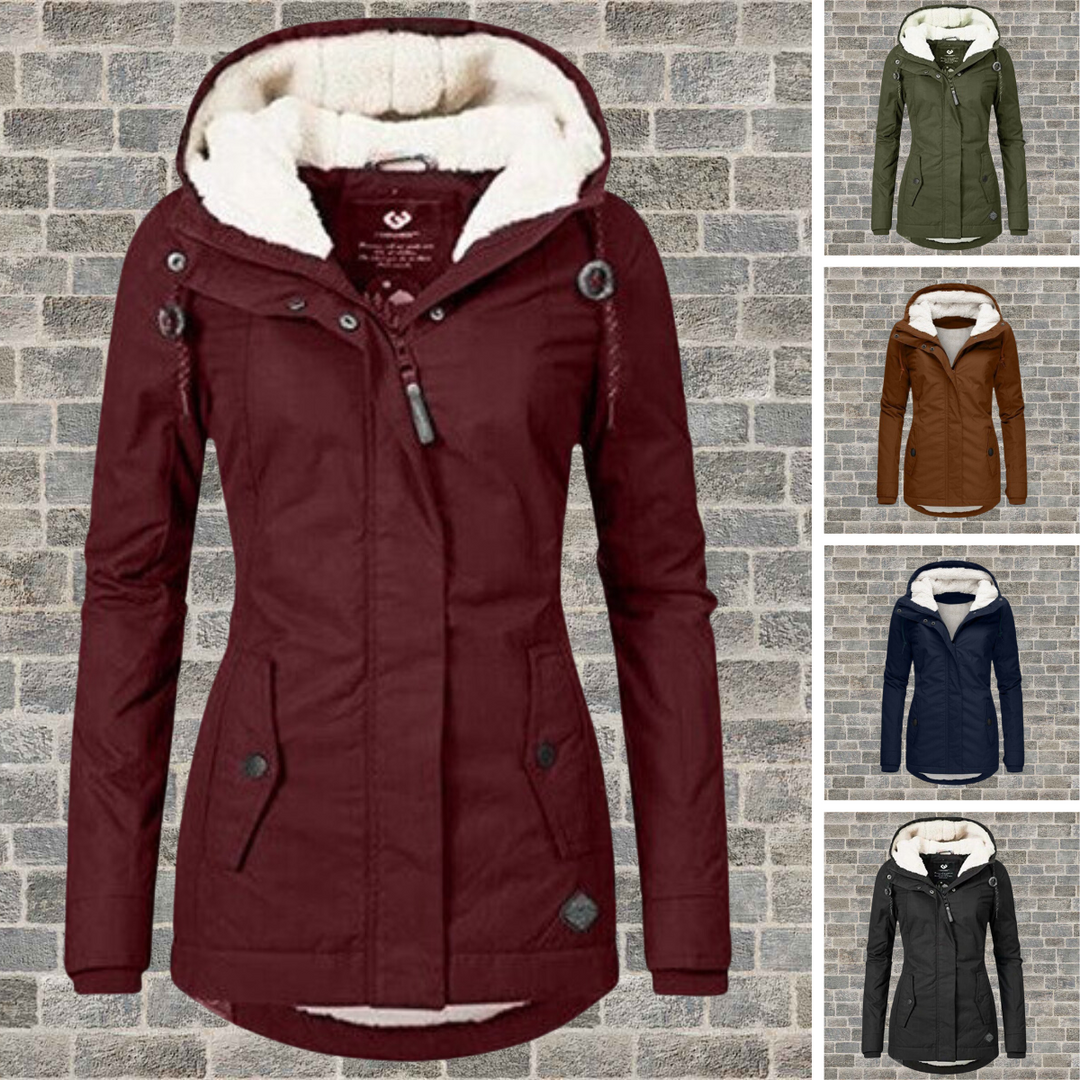 Drune | Winterjacke Sherpa-Hoodie - Modischer Parka für kalte Tage, figurbetonter Schnitt, perfekter Alltagsbegleiter