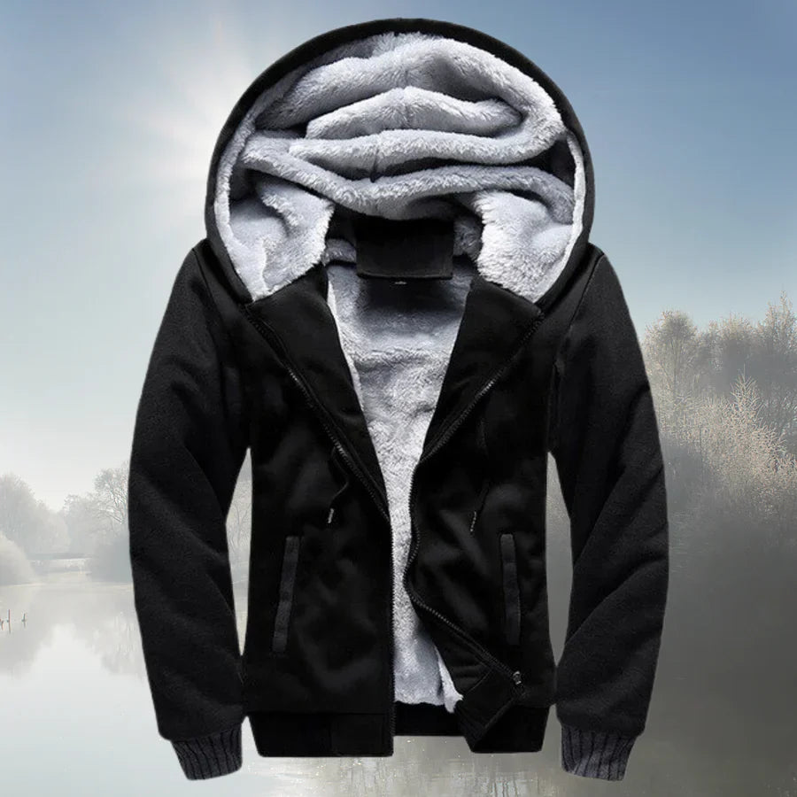 Drune | fleecejacke mit kapuze und reißverschluss