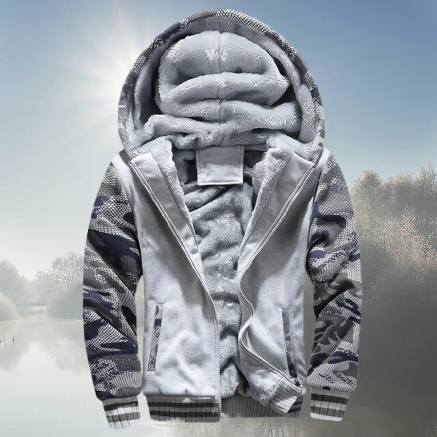 Drune | fleecejacke mit kapuze und reißverschluss