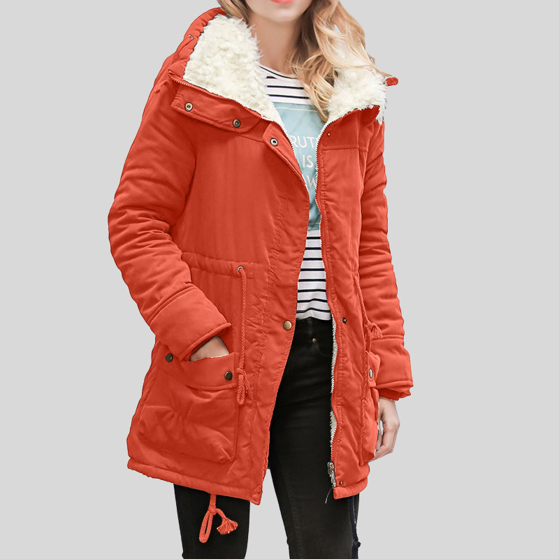 Drune | Parka Jacke Gefüttert Mit Fellbesatz Verstellbare Taille Winddicht Und Warm
