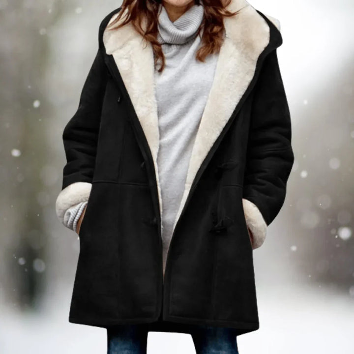 Drune | Hochwertige Fleecejacke Aus Wildleder mit Halblanger Kapuze
