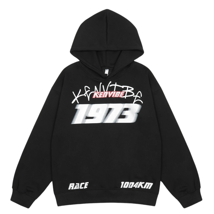 Drune Hoodie - Weinlese - Speed Druck Gestickt