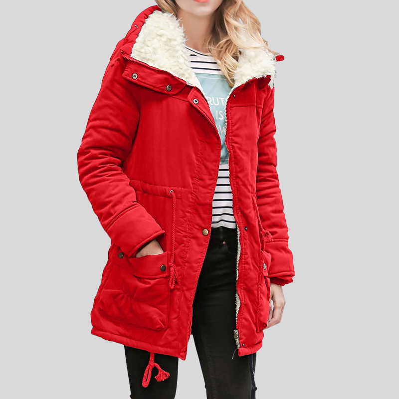 Drune | Parka Jacke Gefüttert Mit Fellbesatz Verstellbare Taille Winddicht Und Warm
