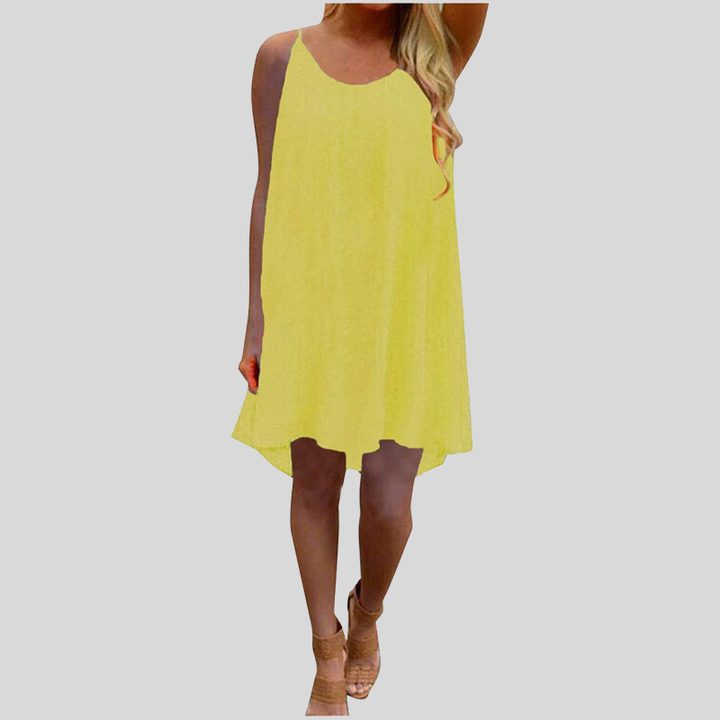 Drune | Sommerkleid Ärmellos mit Spaghettiträgern Leicht und Luftig Lässiger Schnitt