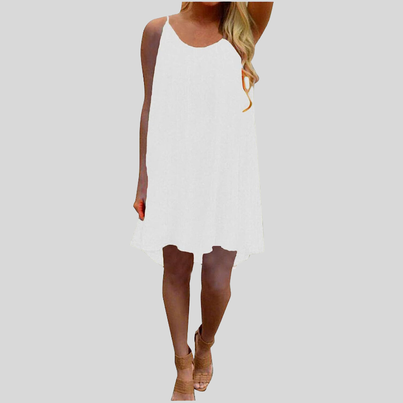 Drune | Sommerkleid Ärmellos mit Spaghettiträgern Leicht und Luftig Lässiger Schnitt