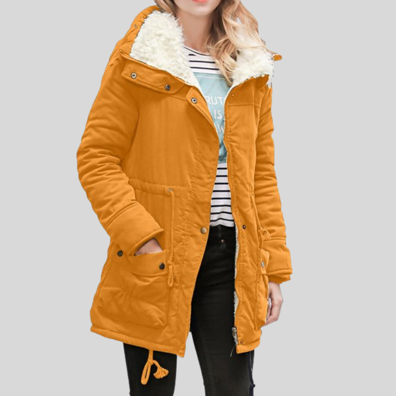 Drune | Parka Jacke Gefüttert Mit Fellbesatz Verstellbare Taille Winddicht Und Warm