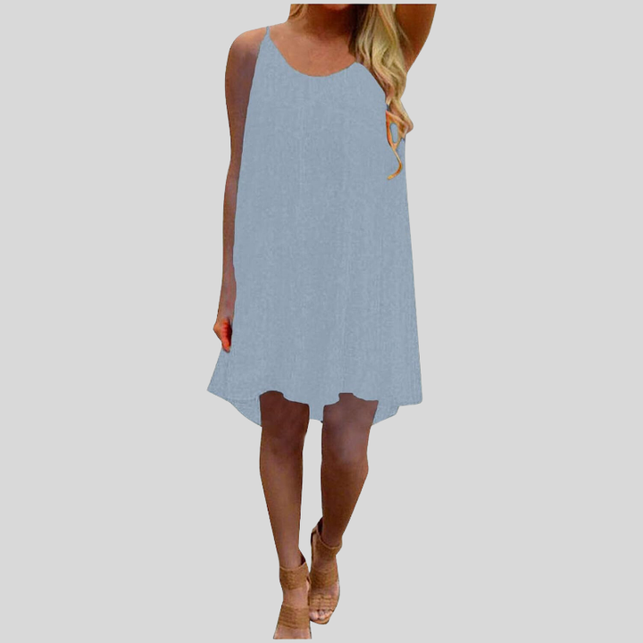 Drune | Sommerkleid Ärmellos mit Spaghettiträgern Leicht und Luftig Lässiger Schnitt