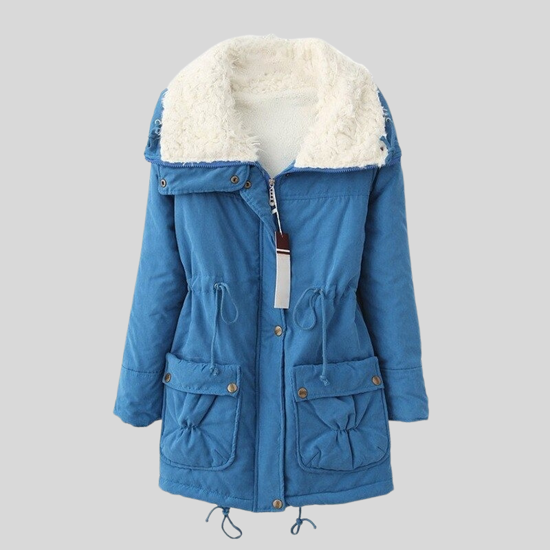 Drune | Parka Jacke Gefüttert Mit Fellbesatz Verstellbare Taille Winddicht Und Warm