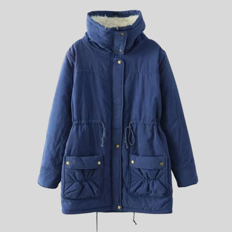Drune | Parka Jacke Gefüttert Mit Fellbesatz Verstellbare Taille Winddicht Und Warm