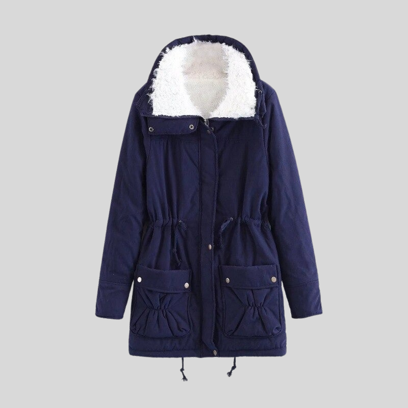 Drune | Parka Jacke Gefüttert Mit Fellbesatz Verstellbare Taille Winddicht Und Warm