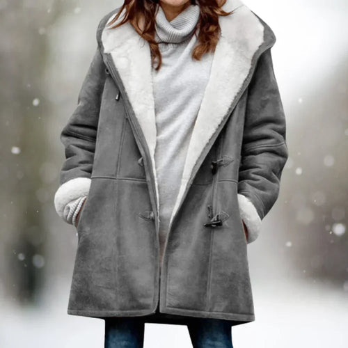 Drune | Hochwertige Wildleder-Fleecejacke mit Halb-Langer Kapuze