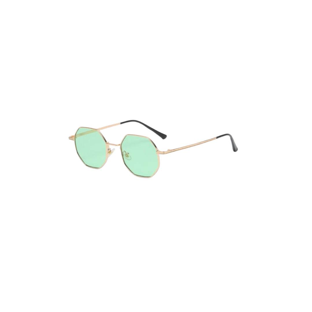 Drune Geld Sonnenbrille - Sommer - Metall Vieleckig