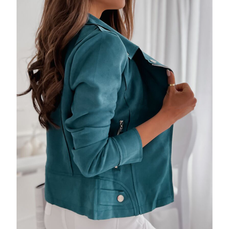 Drune | Stilet Moto Jacke Imitiertes Wildleder Trendy und Komfortabel