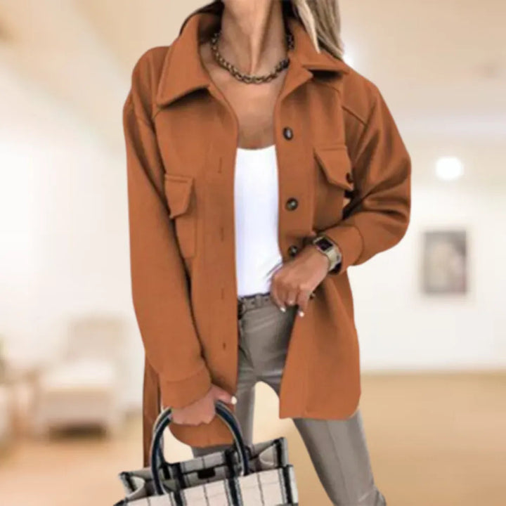 Drune | Damenmäntel mit Poloknopf für Herbst & Winter