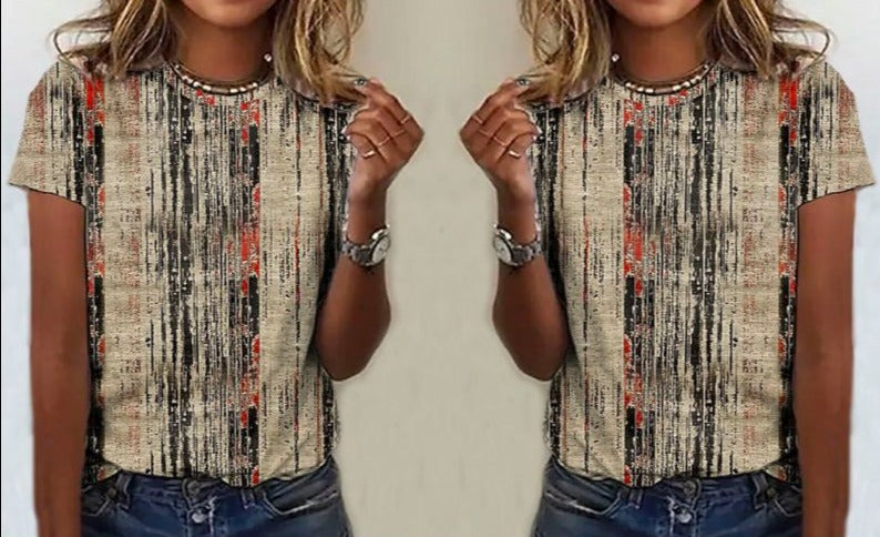 Drune | Casual Vintage Bedrucktes T-Shirt