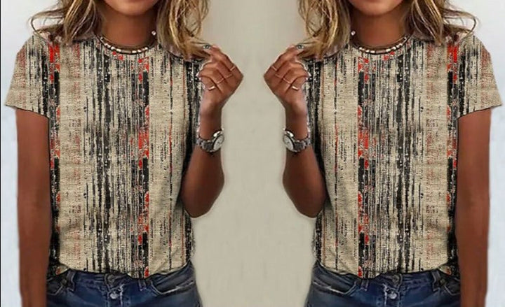 Drune | Casual Vintage Bedrucktes T-Shirt